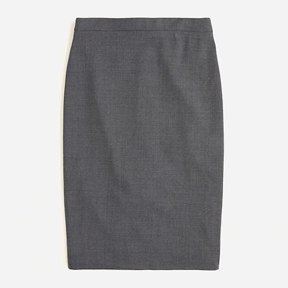 J. Crew No. 2 Pencil® skirt in Italian stretch wool, Heather Coal, size 6